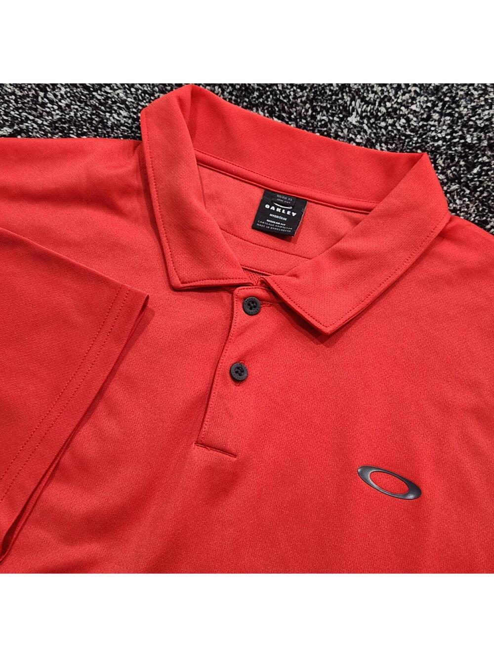 Y2K Oakley UNLV Icon TN Protect RC Red Polo Shirt XL Hydrolix Golf Lightweight